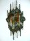 Large Brutalist Iron & Ice Murano Glass Sconce / Wall Lamp, 1960s 1