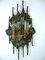 Large Brutalist Iron & Ice Murano Glass Sconce / Wall Lamp, 1960s 7