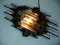 Large Brutalist Iron & Ice Murano Glass Sconce / Wall Lamp, 1960s, Image 15