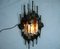 Large Brutalist Iron & Ice Murano Glass Sconce / Wall Lamp, 1960s 2