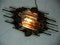 Large Brutalist Iron & Ice Murano Glass Sconce / Wall Lamp, 1960s 4