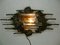 Large Brutalist Iron & Ice Murano Glass Sconce / Wall Lamp, 1960s 11