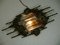 Large Brutalist Iron & Ice Murano Glass Sconce / Wall Lamp, 1960s 8