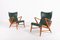 Set of Architectural Swedish Armchairs by Axel Larsson, 1950s 1