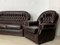 Sofá y butacas Chesterfield de cuero. Juego de 3, Imagen 5