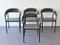 Vintage Black Leather & Black Lacquered Metal Dining Chairs, Set of 4 1