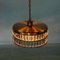 Vintage Glass Hanging Lamp in Crystal & Brass, 1960s 20