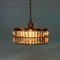 Vintage Glass Hanging Lamp in Crystal & Brass, 1960s 1