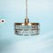 Vintage Glass Hanging Lamp in Crystal & Brass, 1960s 2
