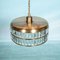 Vintage Glass Hanging Lamp in Crystal & Brass, 1960s 3
