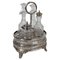 Vintage Silver-Plated Cruet Set with Cut and Beveled Crystal Glass Bottles, 1950s, Set of 5 1