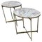 Oval Coffee Tables in Chromed Steel and Marble, Italy, 1960s, Set of 2 1