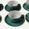 Tazas de café vintage de porcelana verde turquesa con detalles dorados de Mitterteich Bavaria, años 50. Juego de 12, Imagen 10