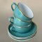 Tazas de café vintage de porcelana verde turquesa con detalles dorados de Mitterteich Bavaria, años 50. Juego de 12, Imagen 4