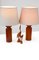 Large Mid-Century Modern Danish Teak Table Lamps, Set of 2, Image 2