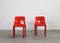 Set of Red Selene Chairs by Vico Magistretti for Artemide, 1970s 2