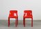 Set of Red Selene Chairs by Vico Magistretti for Artemide, 1970s 1