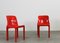 Set of Red Selene Chairs by Vico Magistretti for Artemide, 1970s 3