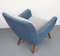 Fauteuil Bleu Pigeon-Gris Clair, 1950s 8