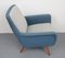 Fauteuil Bleu Pigeon-Gris Clair, 1950s 5