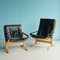 Black Leather Siesta Lounge Chairs by Ingmar Relling for Westnofa, 1970s, Set of 2, Image 1
