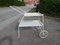 French Perforated White Metal Bar Trolley, 1950s 1