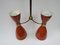 Suspension Diabolo en Laiton et en Aluminium Marron-Orange, Italie, 1950s 4