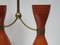 Italian Brass & Brown-Orange Aluminum Diabolo Pendant, 1950s, Image 9