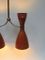 Lámpara colgante Diabolo italiana de latón y aluminio marrón y naranja, años 50, Imagen 17