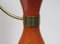 Lámpara colgante Diabolo italiana de latón y aluminio marrón y naranja, años 50, Imagen 10