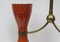 Lámpara colgante Diabolo italiana de latón y aluminio marrón y naranja, años 50, Imagen 8