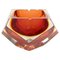 Murano Red Sommerso Multifaceted Glass Ashtray attributed to Flavio Poli, Italy, 1960s 1