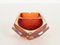 Murano Red Sommerso Multifaceted Glass Ashtray attributed to Flavio Poli, Italy, 1960s 5