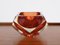 Murano Red Sommerso Multifaceted Glass Ashtray attributed to Flavio Poli, Italy, 1960s 8