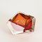Murano Red Sommerso Multifaceted Glass Ashtray attributed to Flavio Poli, Italy, 1960s 3
