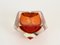 Murano Red Sommerso Multifaceted Glass Ashtray attributed to Flavio Poli, Italy, 1960s 9