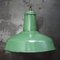 Industrielle Französische Vintage Hängelampe aus Grüner Emaille 2