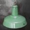 Industrielle Französische Vintage Hängelampe aus Grüner Emaille 3