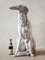 Italienischer Künstler, Skulptur eines Barsoi Hounds, 1970er, Weiß lackierte Terrakotta 2