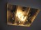Belgische Vintage Deckenlampe mit Kunststoffplatten im Chromrahmen 3