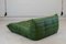 Togo Chaise Lounge in Greenleather attributed to Michel Ducaroy for Ligne Roset, 1974 5