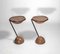 Burr Oak & Steel Pudding Bowl Side Tables by Sculptor Philip Hearsey, 1990s, Set of 2, Image 6