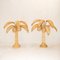 Rattan Tischlampen aus Palmenholz, 2er Set 4