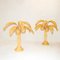 Rattan Tischlampen aus Palmenholz, 2er Set 2