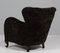 Swedish Lounge Chair in Lambskin, 1940s 5