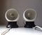Magnetic Danish White Enameled Ball Wall Lamps by E. S. Horn, 1970s, Set of 2 1