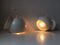 Magnetic Danish White Enamel Ball Wall Lamps from Lyfa, 1970s, Set of 2 6