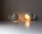 Magnetic Danish White Enamel Ball Wall Lamps from Lyfa, 1970s, Set of 2 3