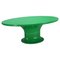 Oval Dining Table in Green Polyester attributed to Ferreiri & Gardella for Kartell, 1969 1