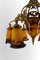 Art Deco Gilded Bronze and Blown Glass Chandelier from Muller Frères Lunéville, France, 1920s 8